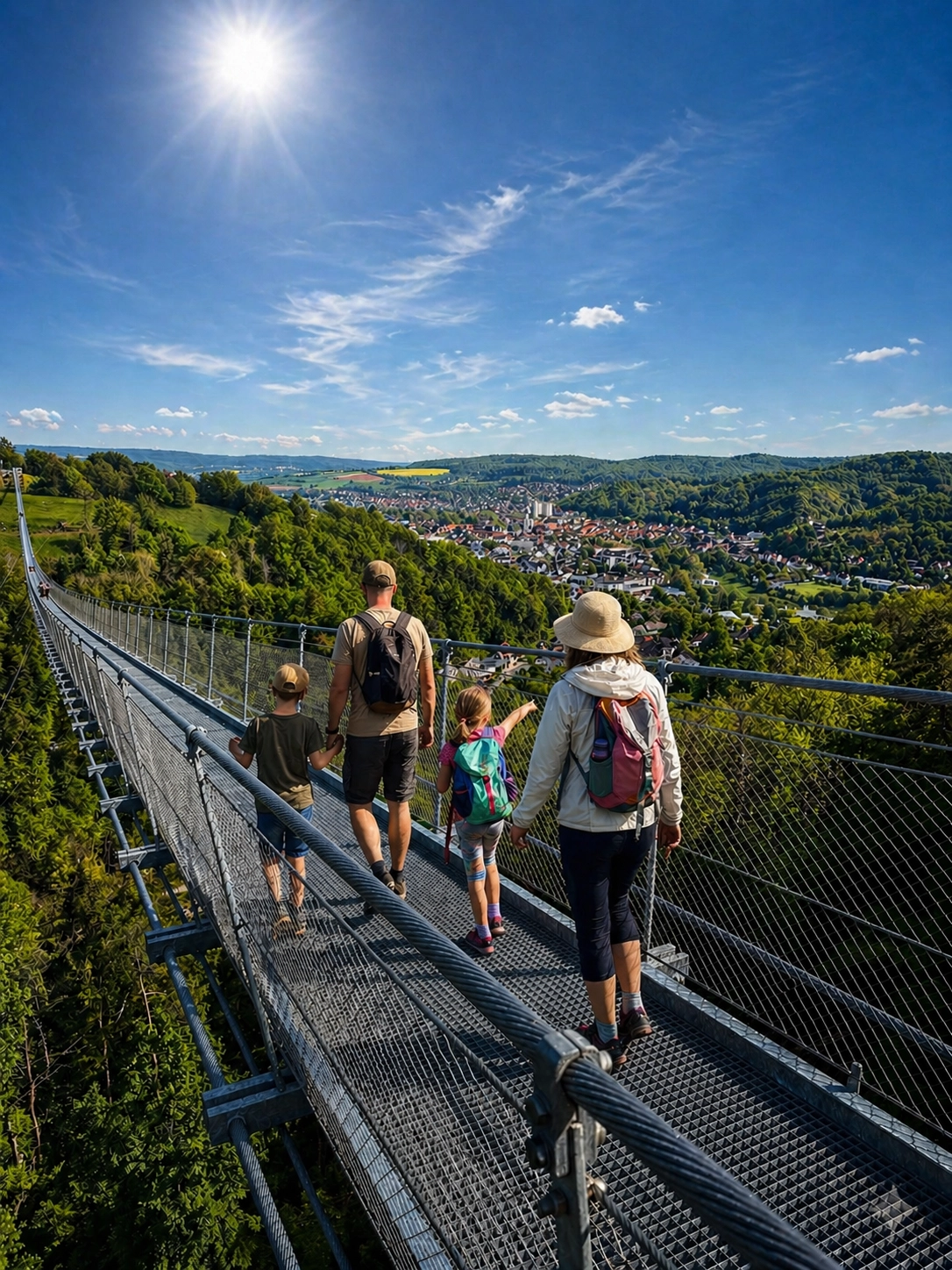 Highwalk Hängebrücke Panorama Rotenburg an der Fulda